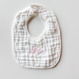 Muslin Pink Bow Bib