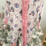 Ruffle Christmas Trellis Footie Pajamas