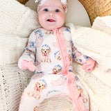 Ruffle Bamboo Pajamas Christmas Pups