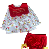 Red and Yellow Princess Dress with Bloomers