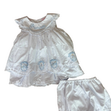 White and Blue Princess Dress and Bloomers