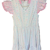 Women's Bow Dress with Ruffle Sleeves