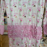 Pink Ruffle Santa Footie