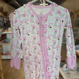Pink Ruffle Santa Footie