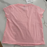 Girls Basic Crew Top- Pink Rosette