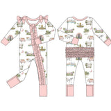 Charleston White Ruffle Zippie