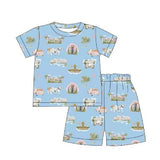 Charleston Blue Two Piece Pajamas