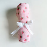 Pink Strawberry Cotton Muslin Swaddle