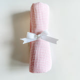 Pink Stripes Cotton Muslin Swaddle