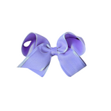Medium Organza Satin Trim and Grosgrain Overlay Hair Bow