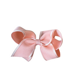 Medium Organza Satin Trim and Grosgrain Overlay Hair Bow