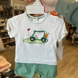 Gingham Applique Golf Cart Short Set