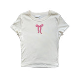 White Bow Baby Tee