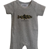 Grey Camo Trout Romper