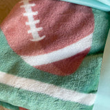 Green Plush Football Blanket