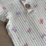Cream Butterfly Romper with Headband