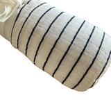 Navy Blue Micro Stripe Cotton Muslin Swaddle