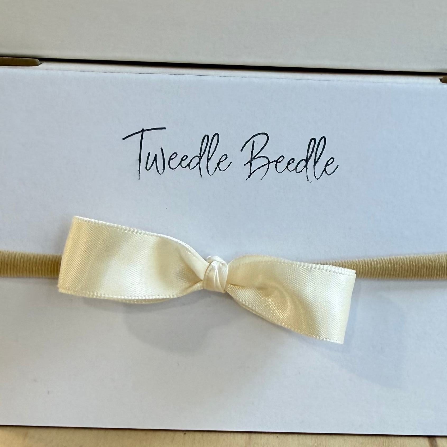 Cream Satin Headband Bow - 2 Styles