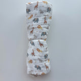 Zoo Animals Muslin Swaddle Blanket