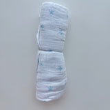 Blue Star Muslin Swaddle Blanket