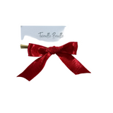 Red Satin Headband or Clip Bow