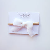 White Tulle Headband Bow