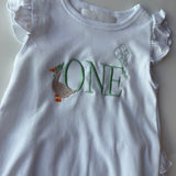 1st Birthday ONE Goose Bubble White