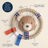 Teething Ring with Plush Character - Bear