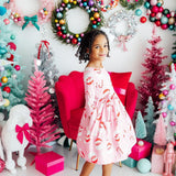 Jingle Bells 3/4 Sleeve Pocket Twirl Dress