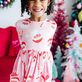 Jingle Bells 3/4 Sleeve Pocket Twirl Dress