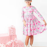 Jingle Bows L/S Pocket Twirl Dress