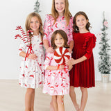 Jolly Old Saint Nick 3/4 Sleeve Ruffle Twirl Dress