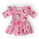 Jolly Old Saint Nick 3/4 Sleeve Flutter Twirl Bodysuit