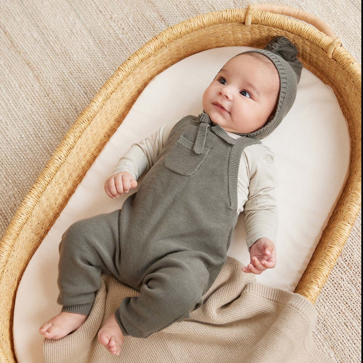 Knit Overall | Forest quincy mae organic baby boy clothes 