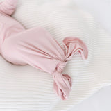 Knotted Baby Gown Hat & Headband Set - Dusty Rose