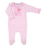 Love Applique Ruffle Footie