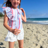 Luna Top in Blue and Red Stripe