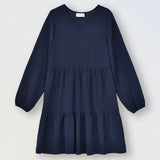 Tiered Navy Dress