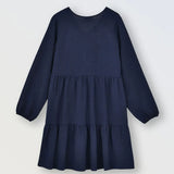 Tiered Navy Dress