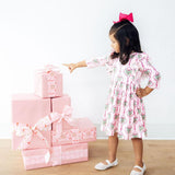 Merry Mistletoe 3/4 Sleeve Ruffle Twirl Dress
