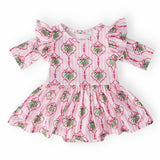 Merry Mistletoe 3/4 Sleeve Twirl Flutter Bodysuit