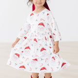 Mistletoe Magic 3/4 Sleeve Pocket Twirl Dress