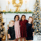 Rose Gold Velvet Sequin Dress