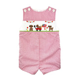 Patriotic Dog Parade Smocked Jon Jon