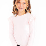 Petal Pink L/S Ruffle Tee