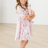 Pink Nutcracker 3/4 Sleeve Pocket Twirl Dress