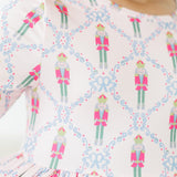 Pink Nutcracker 3/4 Sleeve Pocket Twirl Dress