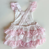 Pink Applique Bunny Sunsuit w/ Ruffle