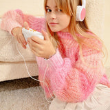 Pink Stripe Dye Knitted Sweater Tween