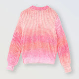 Pink Stripe Dye Knitted Sweater Tween